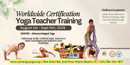 200HR Hatha Vinyasa Yoga Teacher Training - August1st - September 5th 2026