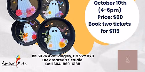 Resin Art workshop - Pressed flower Halloween Trinket - Langley