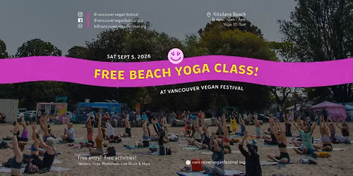 Free Morning Flow Beach Yoga Class at Vancouver Vegan Festival 2026!