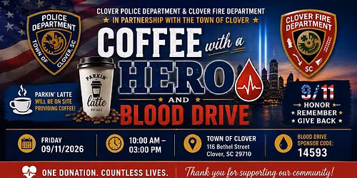 Coffee with a Hero and Blood Drive