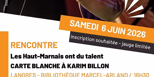 Carte Blanche \u00e0 Karim Billon 