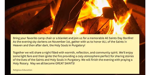 ALL SAINTS DAY BONFIRE