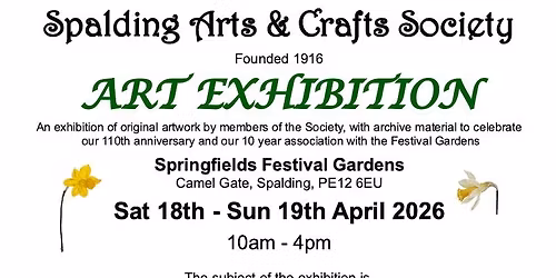 Exhibition of original artwork by members of Spalding Arts & Crafts Society