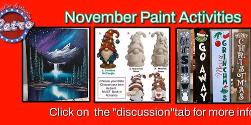November Paint With Amber at Retro all ages