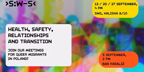 Health, Safety, Relationships and Transition - Join our meetings for queer migrants in Poland!