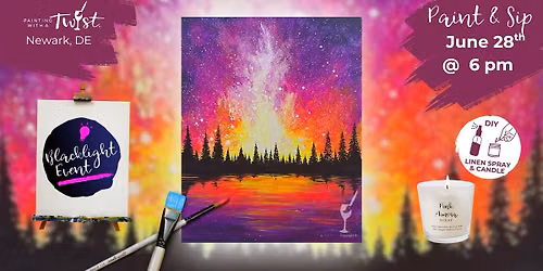 Sunday-Funday Paint & Sip \u2013 Creative Fun in Newark, DE - Blacklight: Galactic Lake