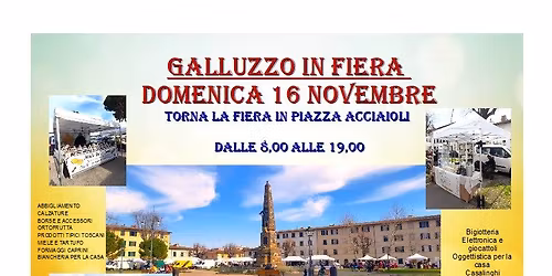 GALLUZZO IN FIERA - IN PIAZZA ACCIAIOLI FIRENZE DOMENICA 16 NOVEMBRE