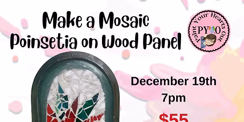 Make a Mosaic Poinsetia on Wood Panel