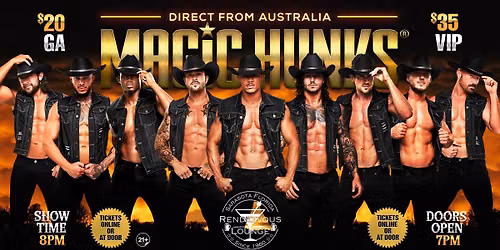 Sep 25th: Sarasota, FL- MAGIC HUNKS\u00ae AUSTRALIAN TAKEOVER at Rendezvous Lounge