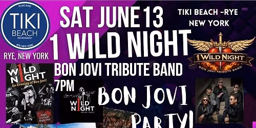 1 Wild Night Bon Jovi Tribute Sat. June 13 at Rye, NY Tiki Beach Restaurant