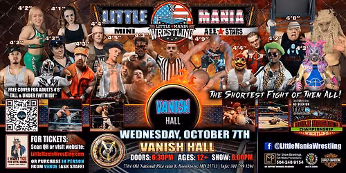 Boonsboro, MD -  Little Mania Mini Wrestling @ Vanish Hall