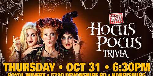 Hocus Pocus Trivia at Royal Winery - Harrisburg