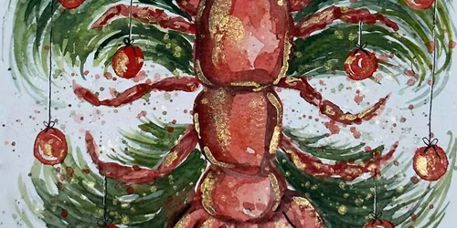 Watercolor Crawfish (Reserve Only) @Sunflower Van Geaux Art Studio