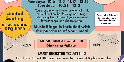 Dinner Music Bingo Night at Town Diner