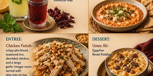The Culture Club Dinner Presents: Let\u2019s Eat Egyptian Traditional Dinner