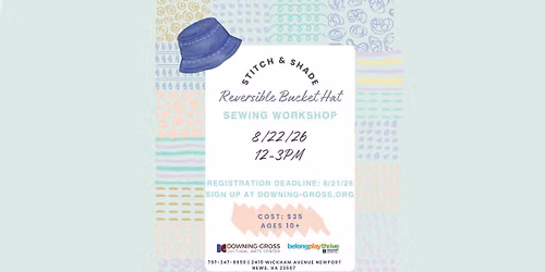 Stitch & Shade: Reversible Bucket Hat Sewing Workshop 
