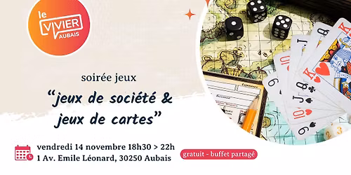 Soir\u00e9e jeux de soci\u00e9t\u00e9 & de cartes