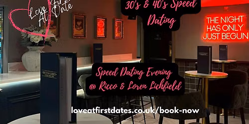30's & 40's Speed Dating Evening in Lichfield