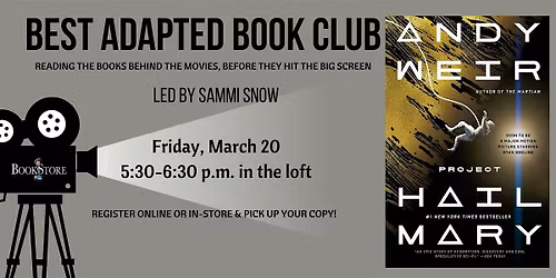 Best Adapted Book Club Reads "Project Hail Mary" by Andy Weir