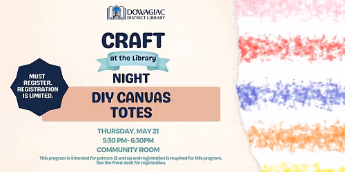 Craft Night at the Library-DIY Canvas Totes