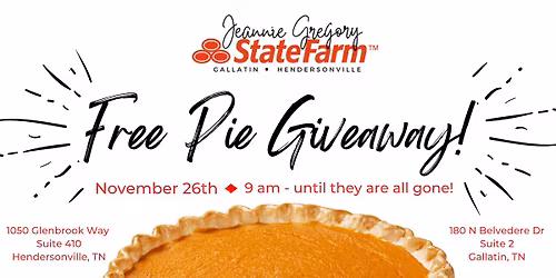 Jeannie Gregory Agency's Annual Pie Giveaway!