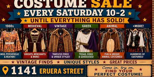Costume Hire Closing Down Sale