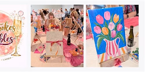 Sip and Paint  with Brushstrokes and Bubbles at The Ugly Duck