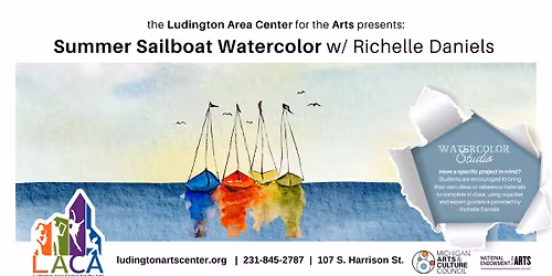  Summer Sailboat Watercolor w\/ Richelle Daniels