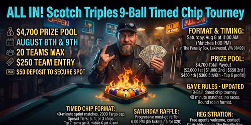 ALL IN! Scotch Triples Tournament at The Penalty Box