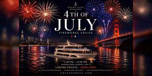 4th of July Fireworks Yacht Cruise | SF Spirit Hornblower| All-Inclusive