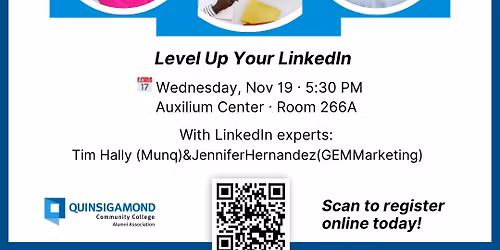 QCC Alumni Association Learning Series! Level up your LinkedIn