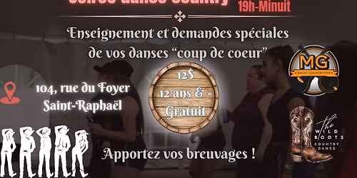 Soir\u00e9e danse country Wild Boots X MG danse