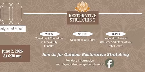 Restorative Stretching in Oskaloosa City Square Park