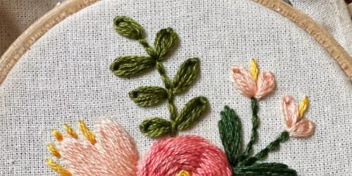 Flower Hand Embroidery - Smallwoods Workshops at Bandit