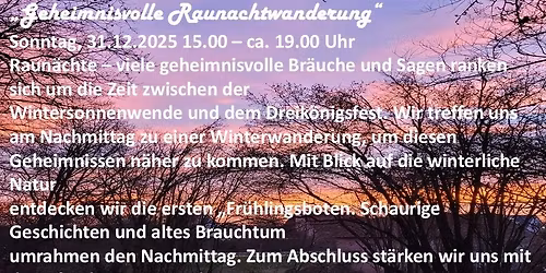 Raunachtwanderung Silvester 2025