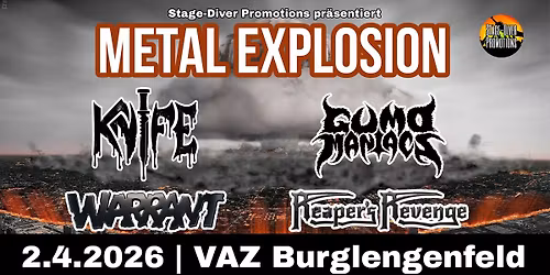 METAL EXPLOSION: KNIFE - WARRANT - GUMOMANIACS - REAPERS REVENGE