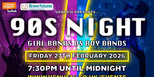 90's Night - Girl bands V's Boy bands! 