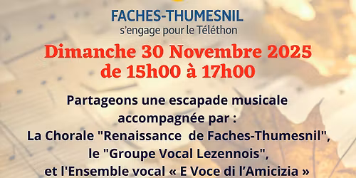 Concert de chorales solidaire en faveur du T\u00e9l\u00e9thon 