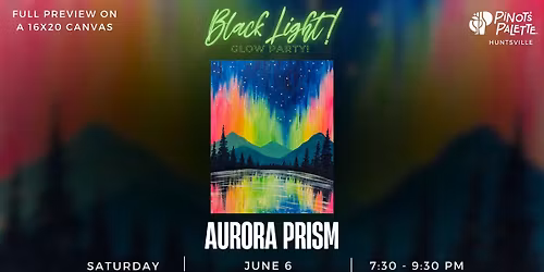 Blacklight Art at Pinot's: Aurora Prism