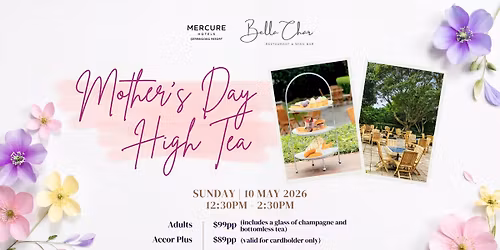 Mother\u2019s Day Signature High Tea with Champagne | Bella Char Restaurant & Wine Bar