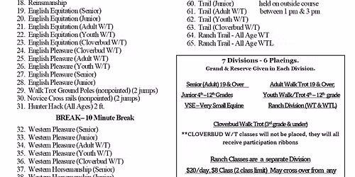 Cumberland Co. 4-H Open Horse Show Circuit
