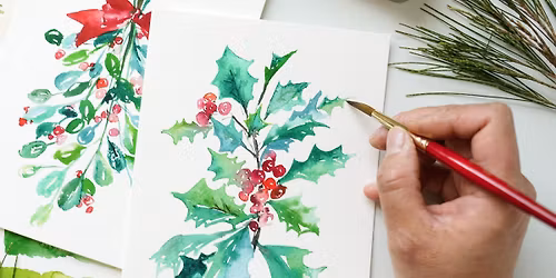 \ufeffFestive Watercolor Botanical Cards Workshop