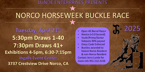 Norco Horseweek Tuesday Night Barrel Race