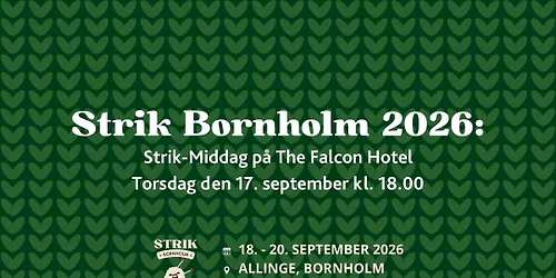 Strik Bornholm 2026: Middag p\u00e5 The Falcon Hotel
