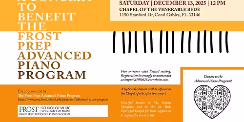 A Concert to Benefit the Frost Prep Advanced Piano Program