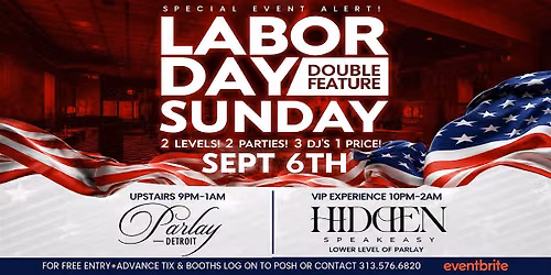 Labor Day Sunday Double Feature @ Parlay