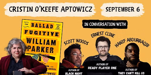 Cristin O\u2019Keefe Aptowicz Pre-Release Book Event with Ernest Cline, Hanif Abdurraqib, & Scott Woods
