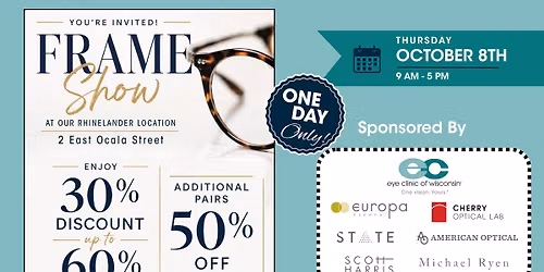 Frame Show Event at our Rhinelander Optical!