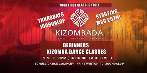 Beginners Kizomba Dance Classes with Kizombada - JOONDALUP!