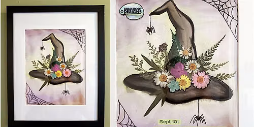 Framed Pressed Flower Witch Hat | Danilly Designs